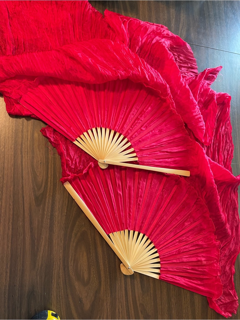 Red Silk Fans for  bellydance
